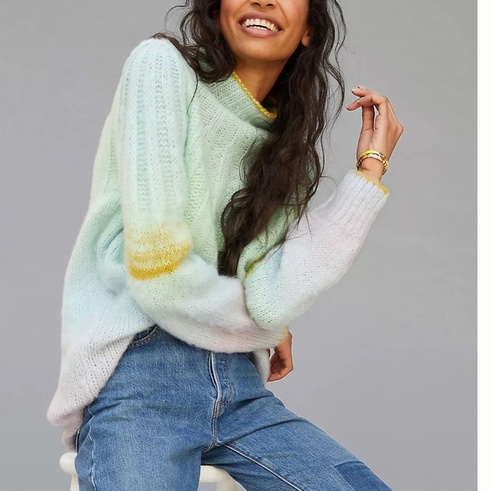 Anthropologie Perri Ombre Mock Neck Tunic Sweater Size Small NWT